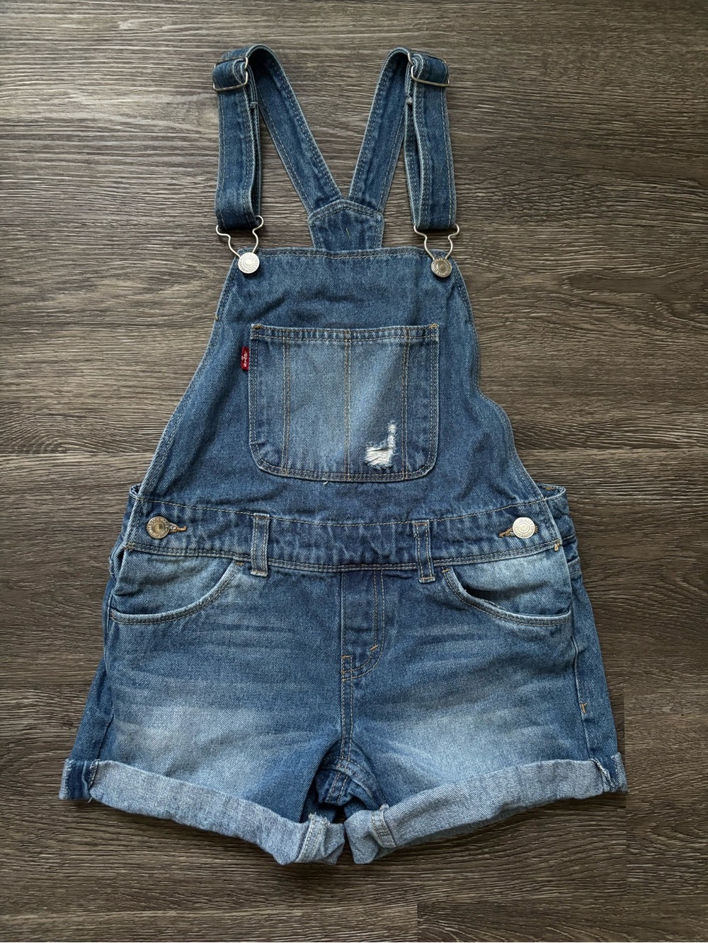 Levi's Light Blue Denim Short Overalls